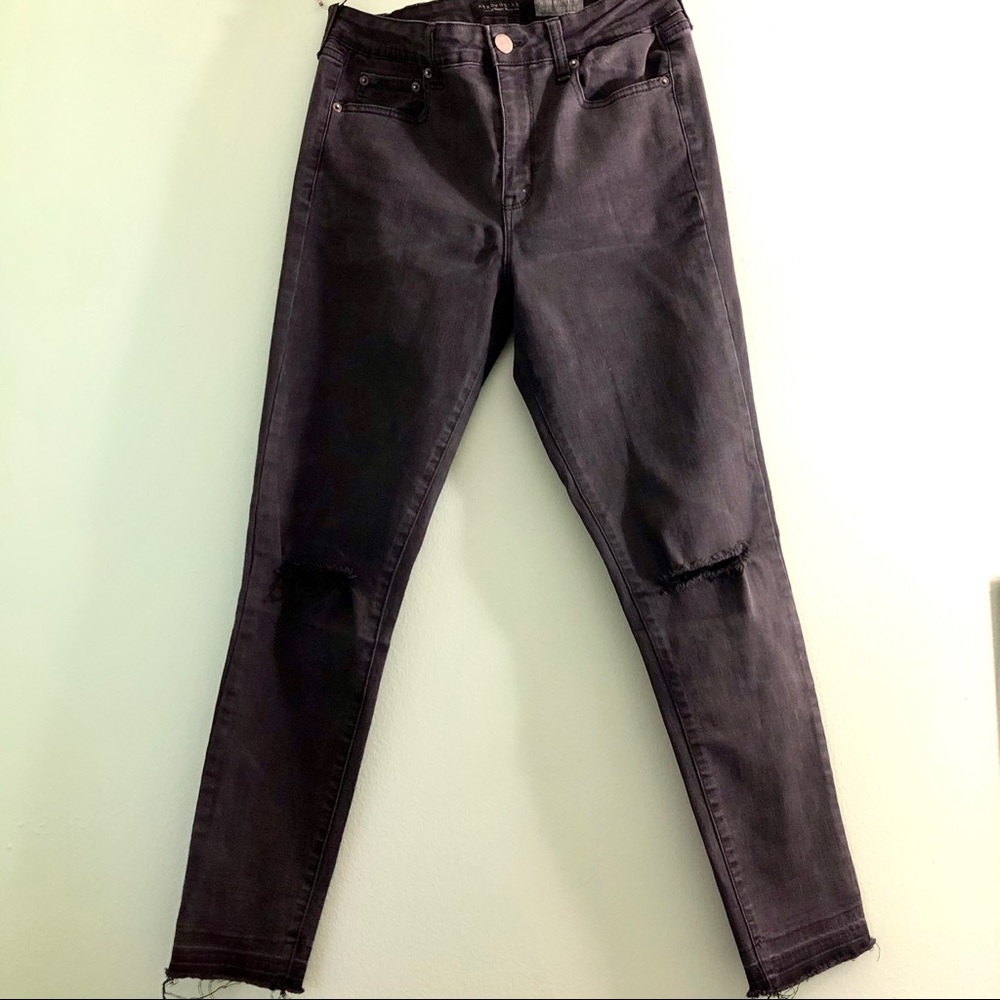 off black high waisted ankle jeggings - Picture 3 of 5